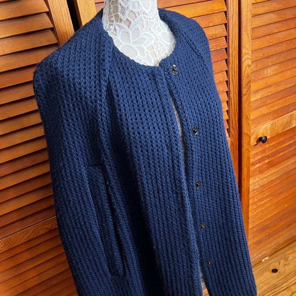 BA&SH 1930's Midnight Blue Cape, size 2/M - Jackie Kennedy-style